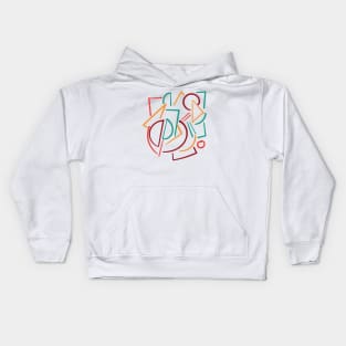 Geometric pattern mid century paint Kids Hoodie